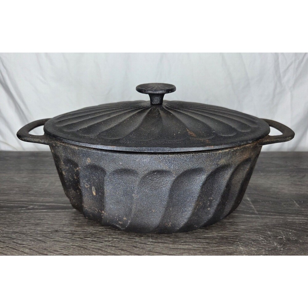Paula Deen Cast Iron Oval Dutch Oven Roasting Casserole & Lid 11.5” x 8.5” 5 QT